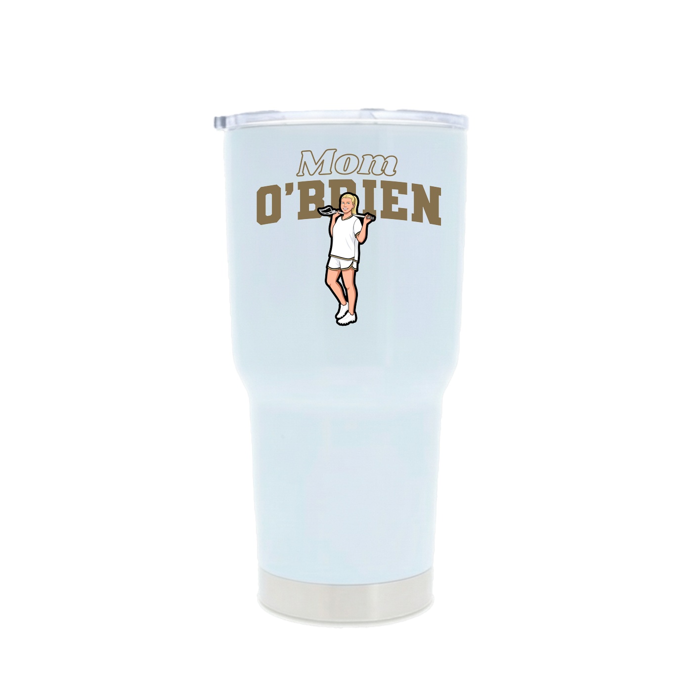 30oz Stainless Steel Tumbler — Mothers Day Block in White