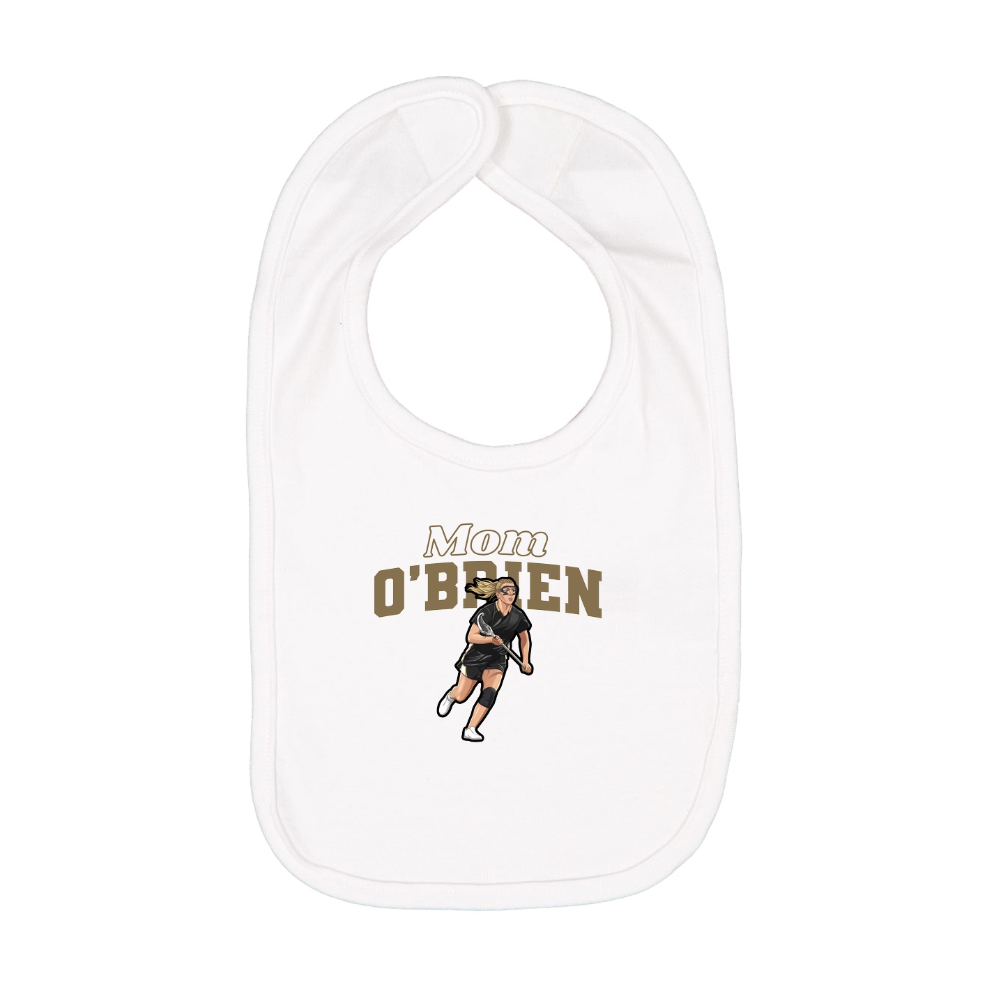 Infant Bib — Mothers Day Block in White