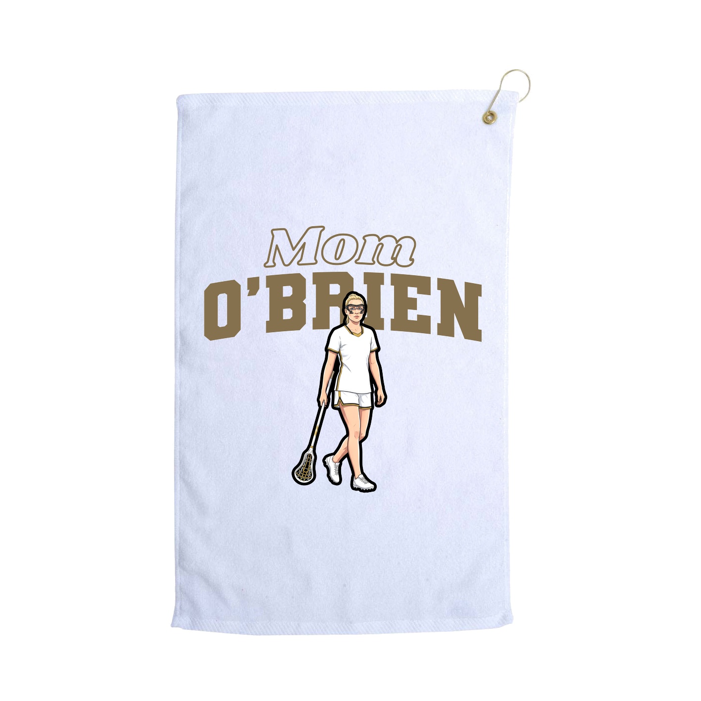 Golf Towel — Mothers Day Block in White