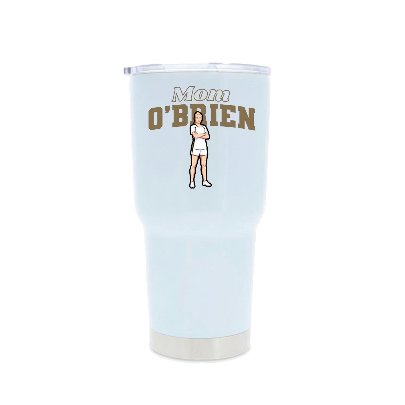 30oz Stainless Steel Tumbler — Mothers Day Block in White