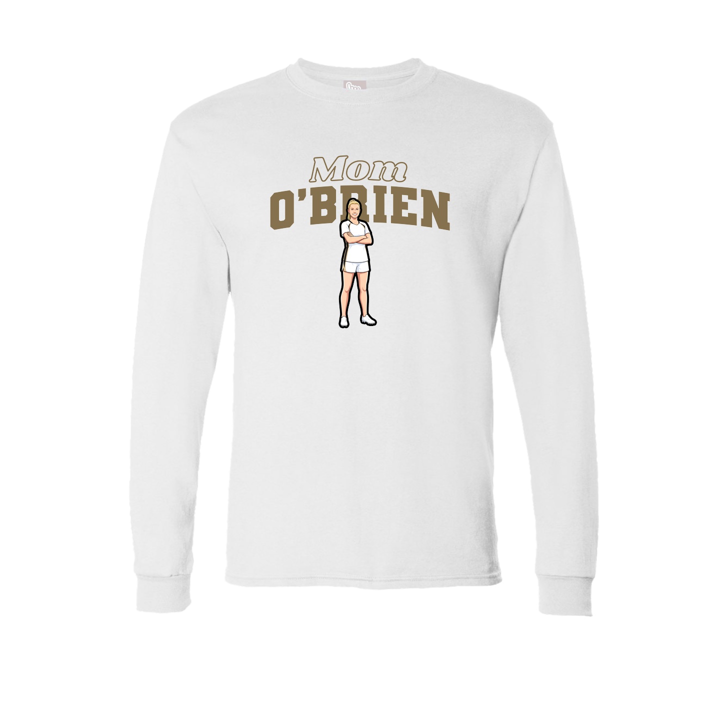 Long Sleeve Tee — Mothers Day Block in White