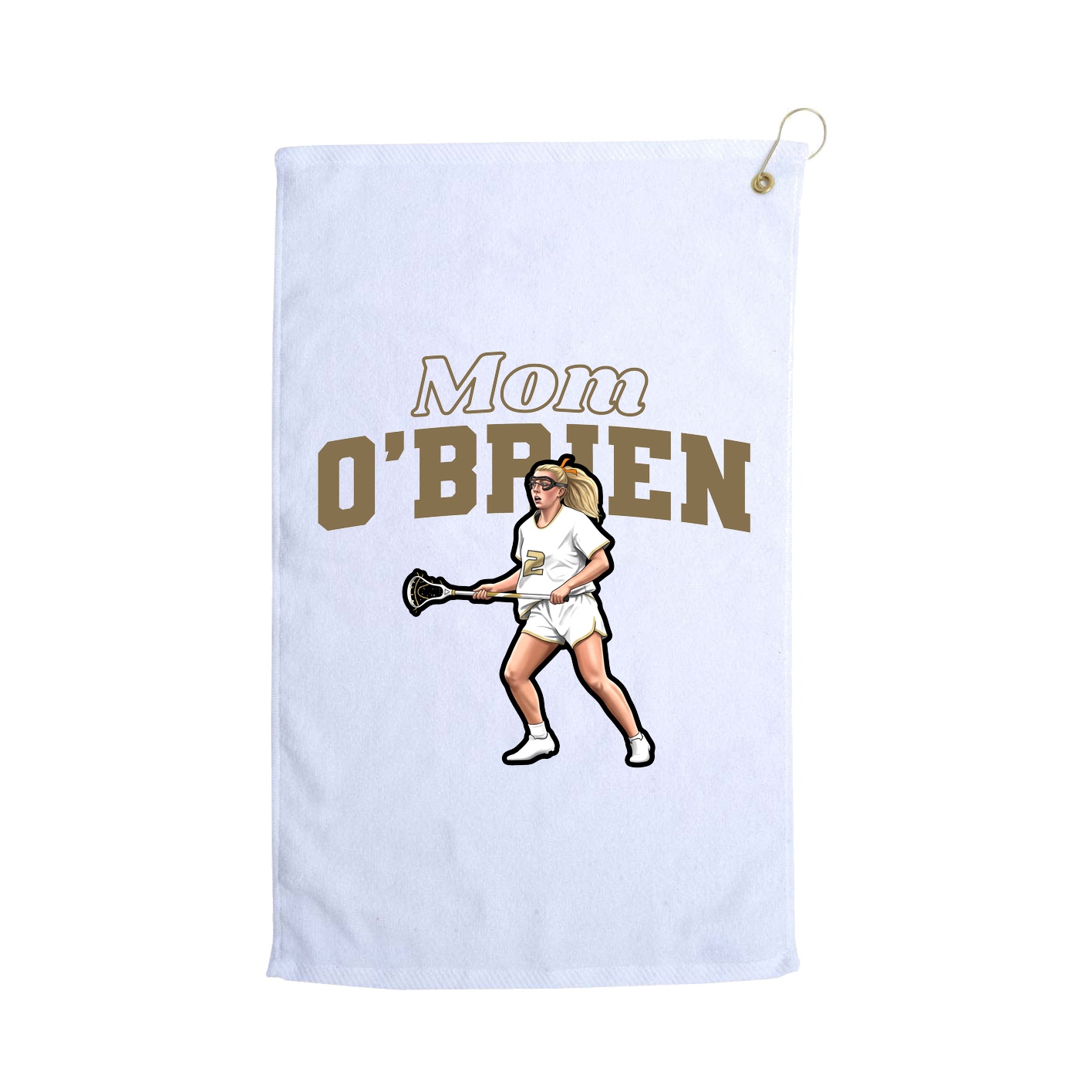Golf Towel — Mothers Day Block in White