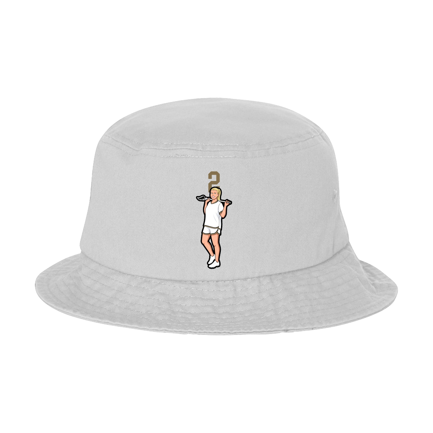 Bucket Cap — Number Top in White