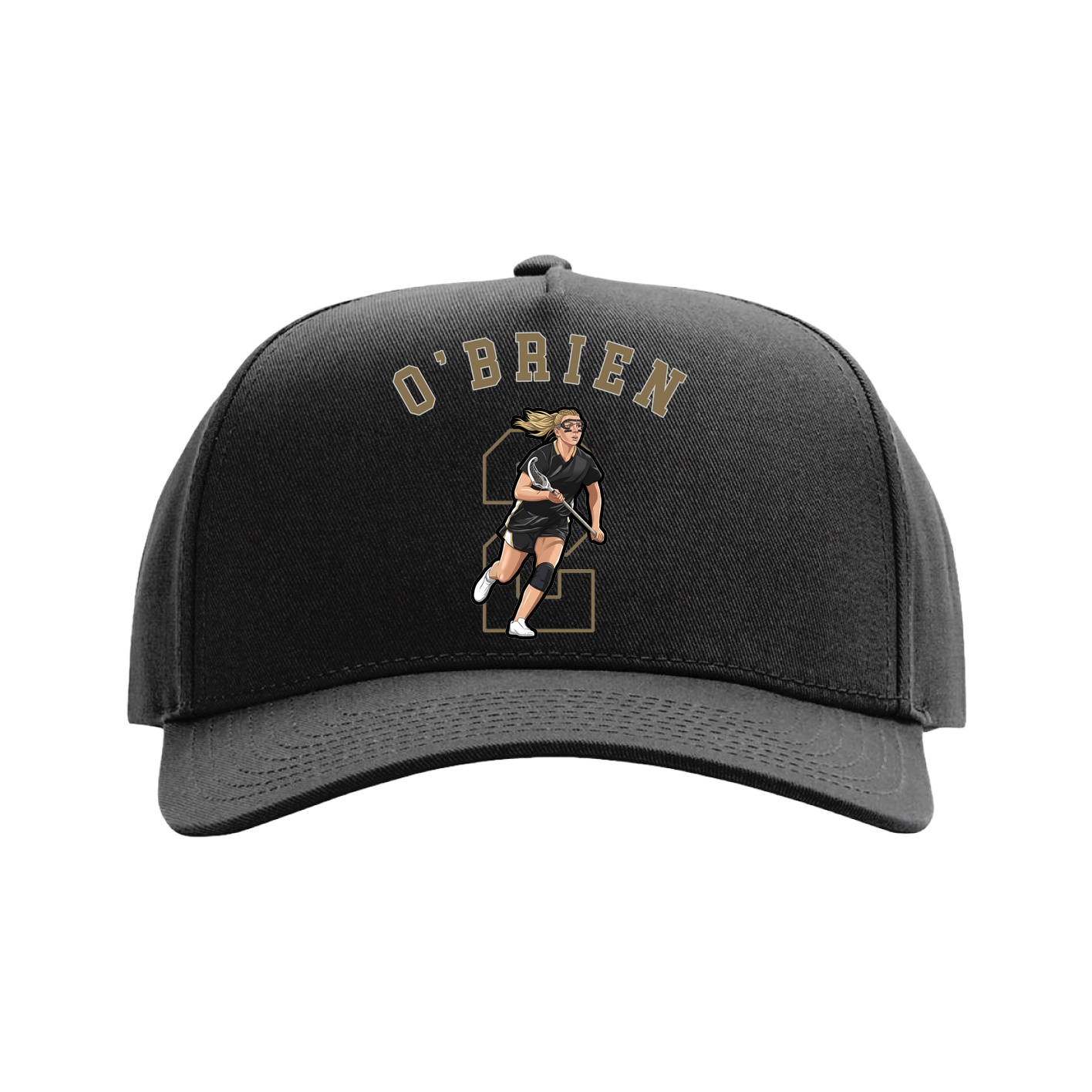 Full Fabric Five-Panel Champ Cap — Shirsey Arch in Black