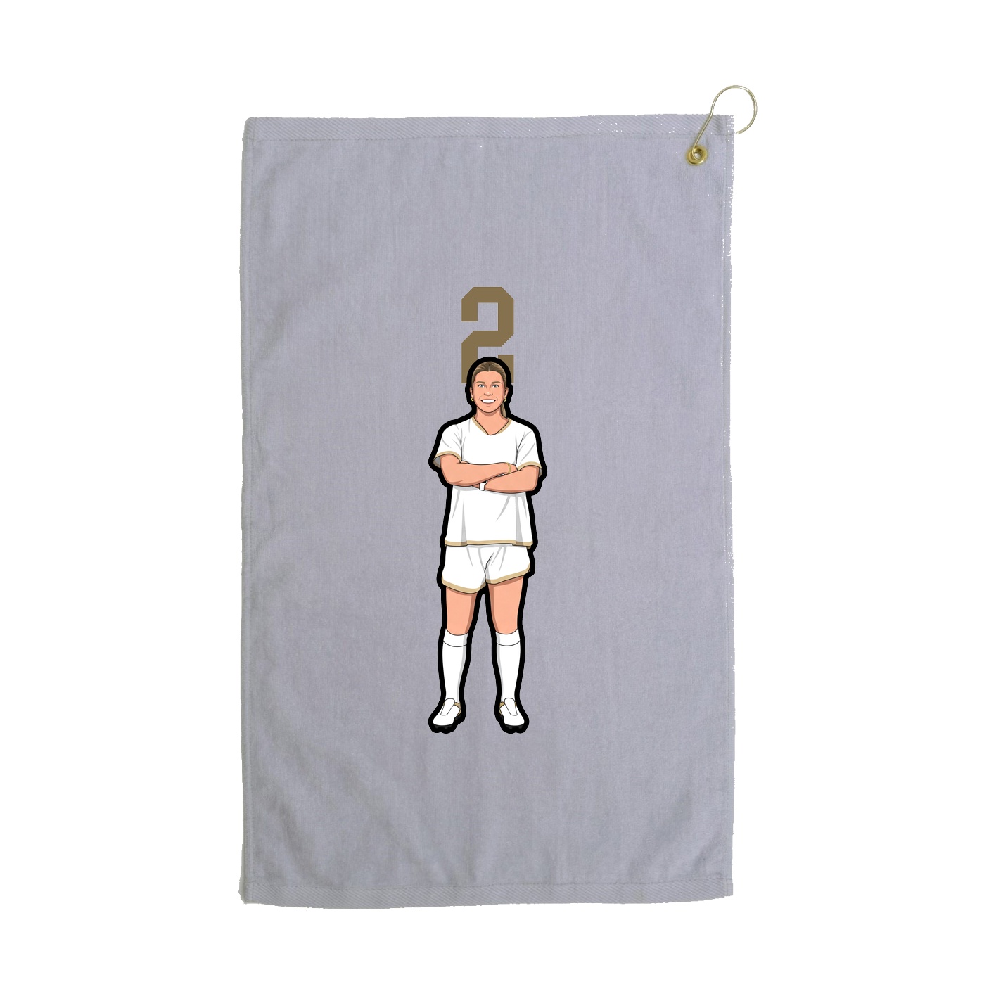 Golf Towel — Number Top in Grey