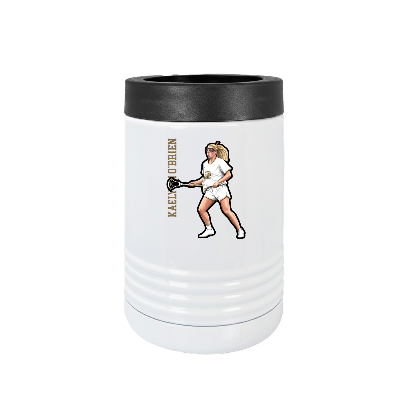 Beverage Holder — Name Vertical in White
