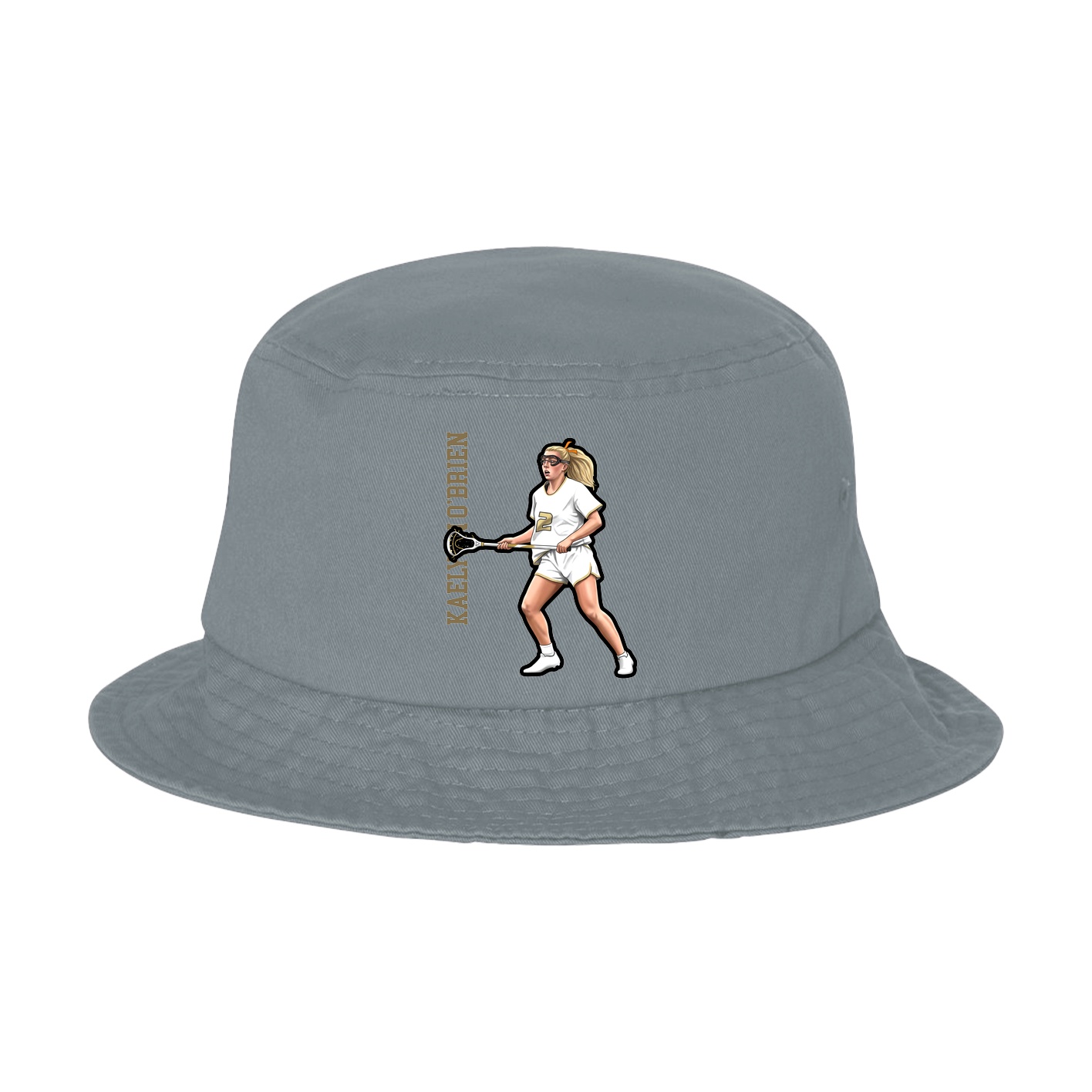 Bucket Cap — Name Vertical in Grey