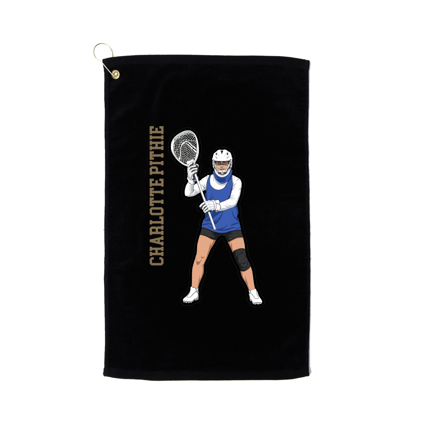 Golf Towel — Name Vertical in Black