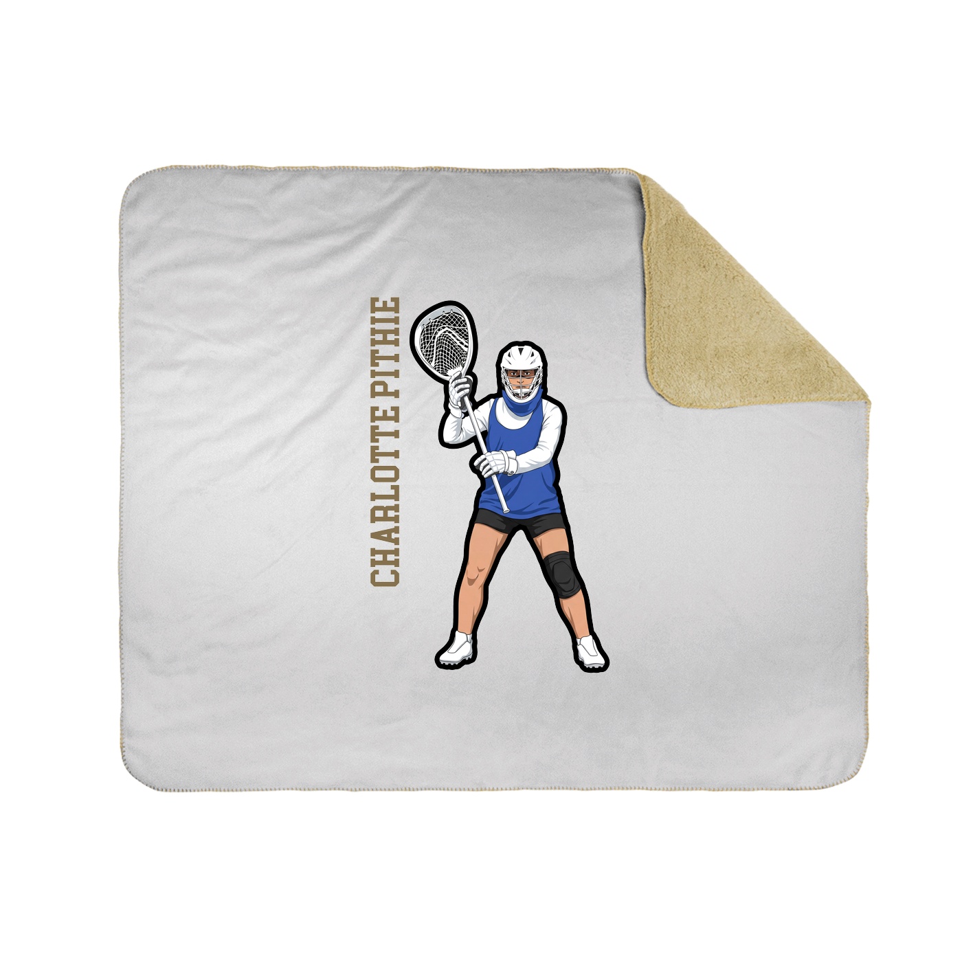 Throw Blanket — Name Vertical in White