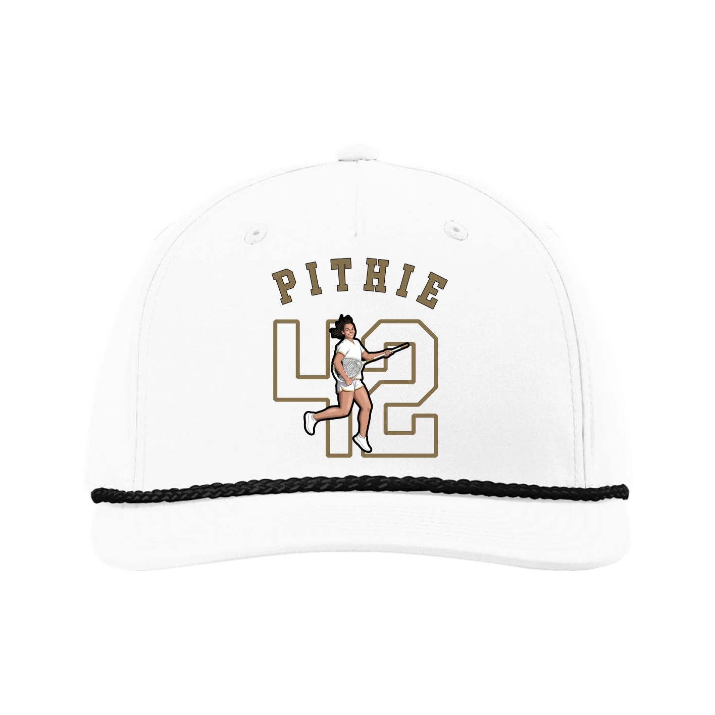 Five-Panel Classic Rope Cap — Shirsey Arch in White