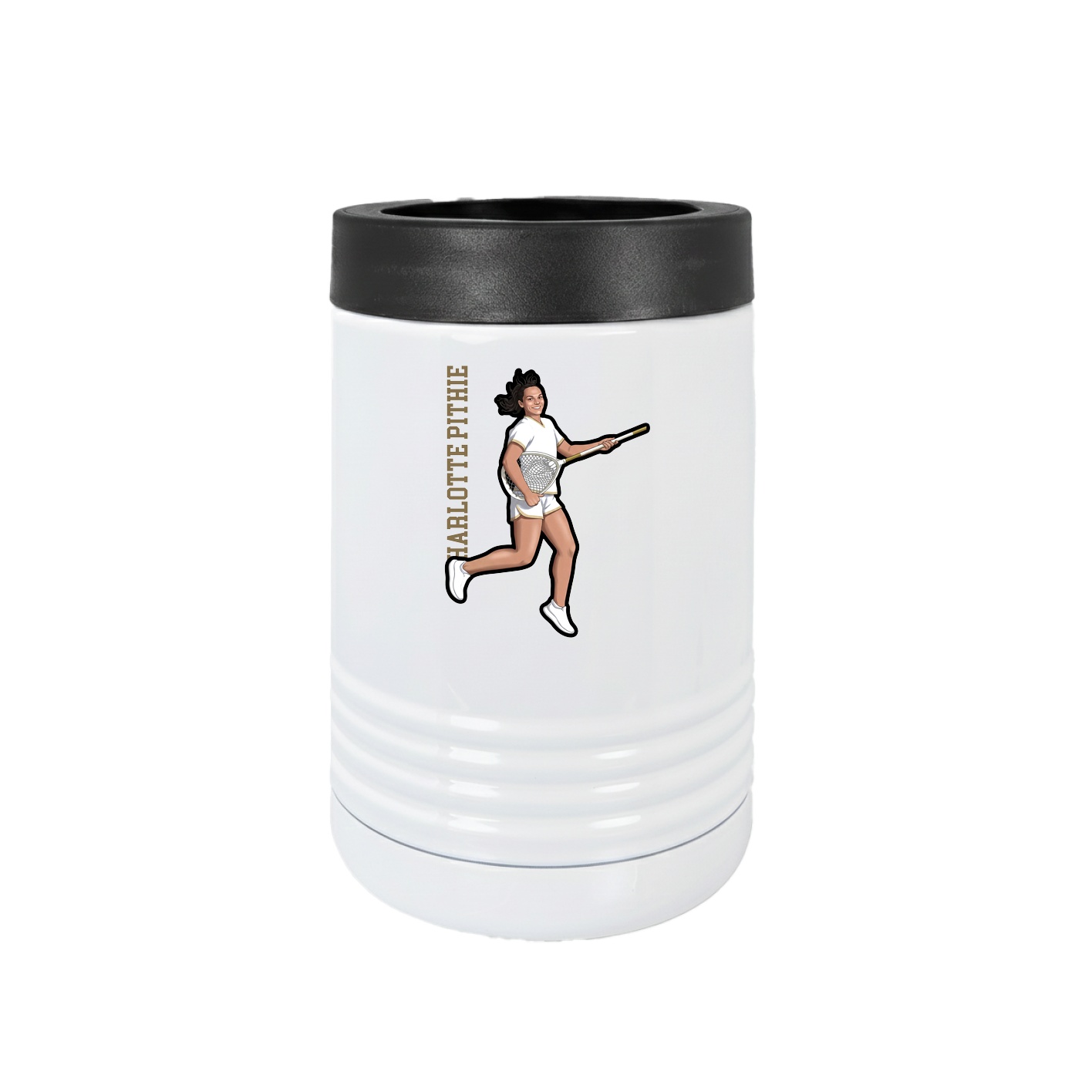 Beverage Holder — Name Vertical in White