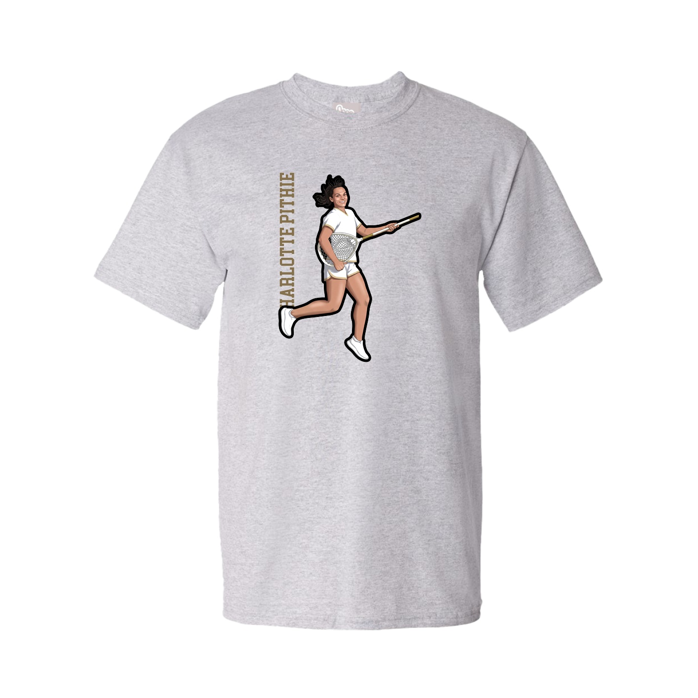 Tee — Name Vertical in Grey