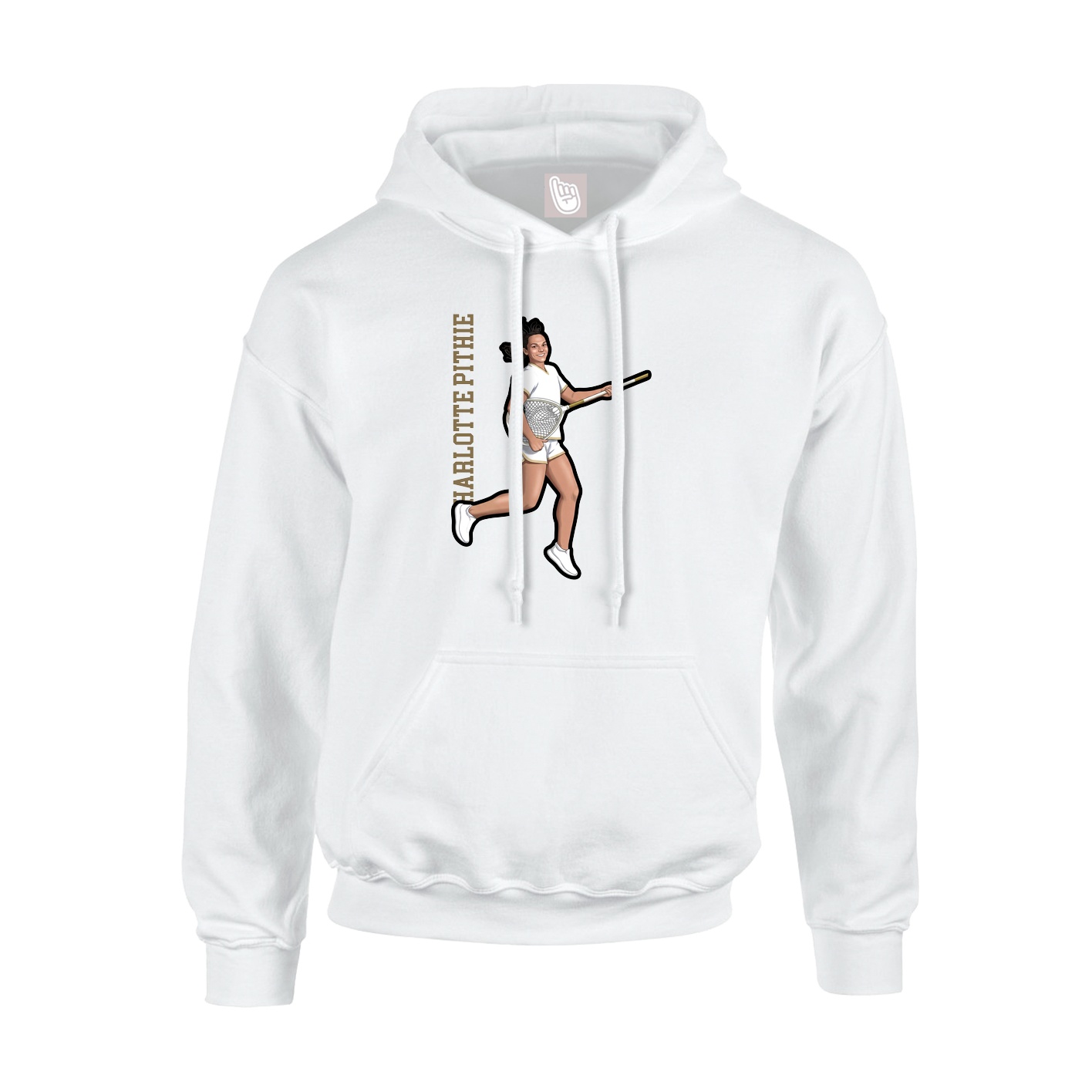 Youth Hoodie — Name Vertical in White