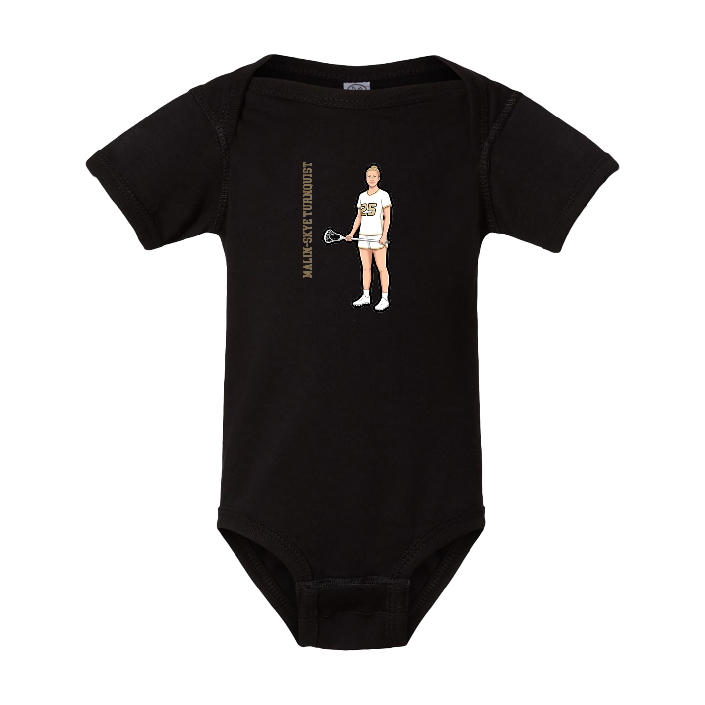 Baby Onesie — Name Vertical in Black