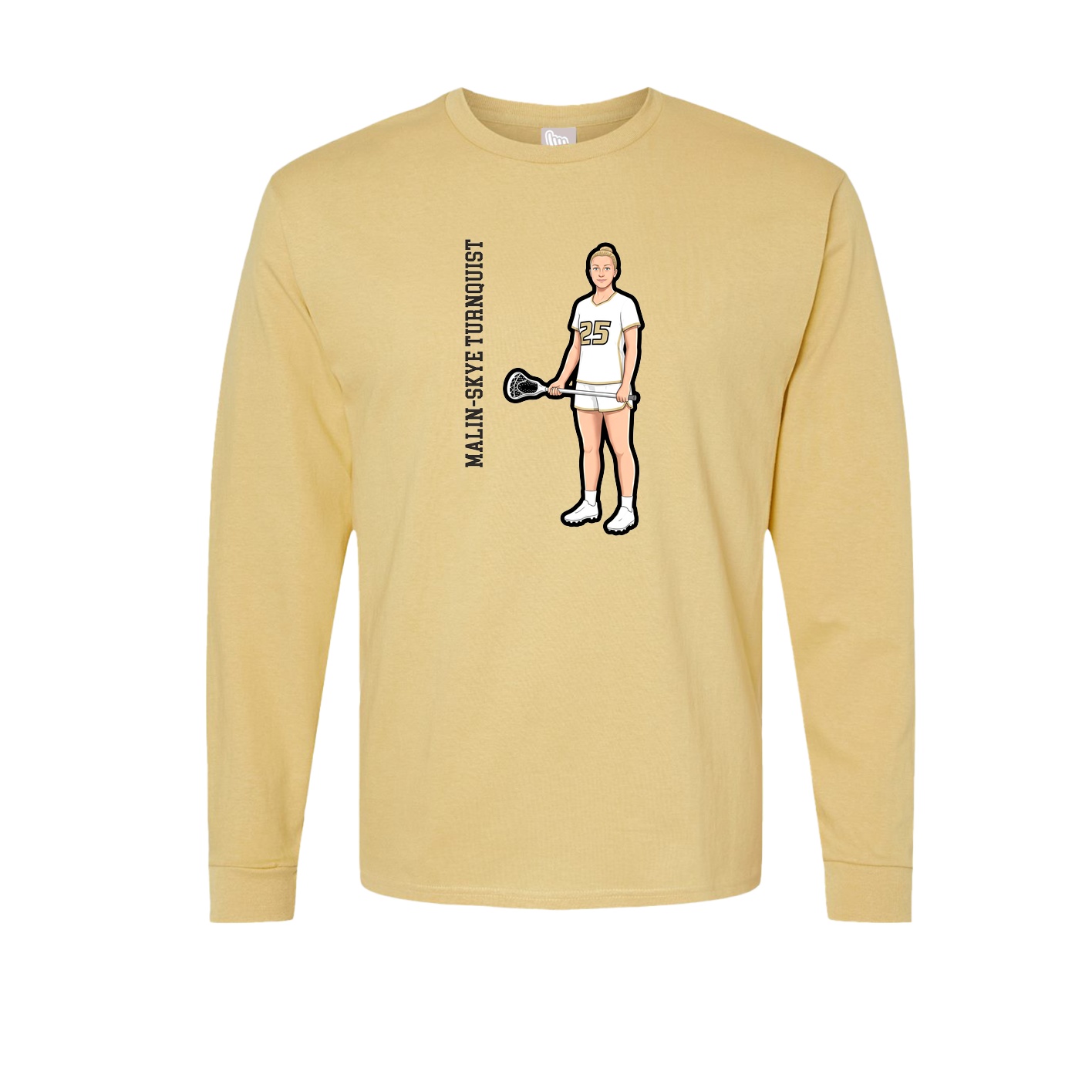 Long Sleeve Tee — Name Vertical in Vegas Gold