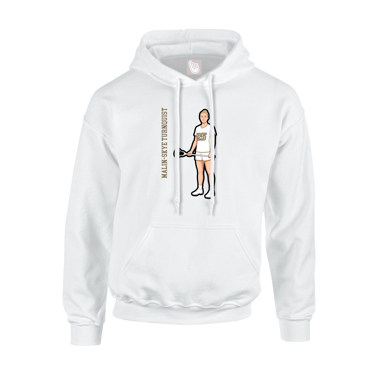 Youth Hoodie — Name Vertical in White