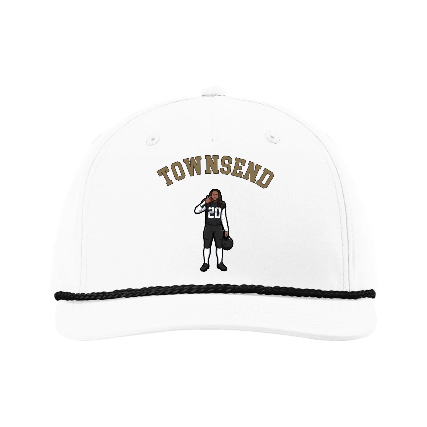 Five-Panel Classic Rope Cap — Shirsey Arch in White