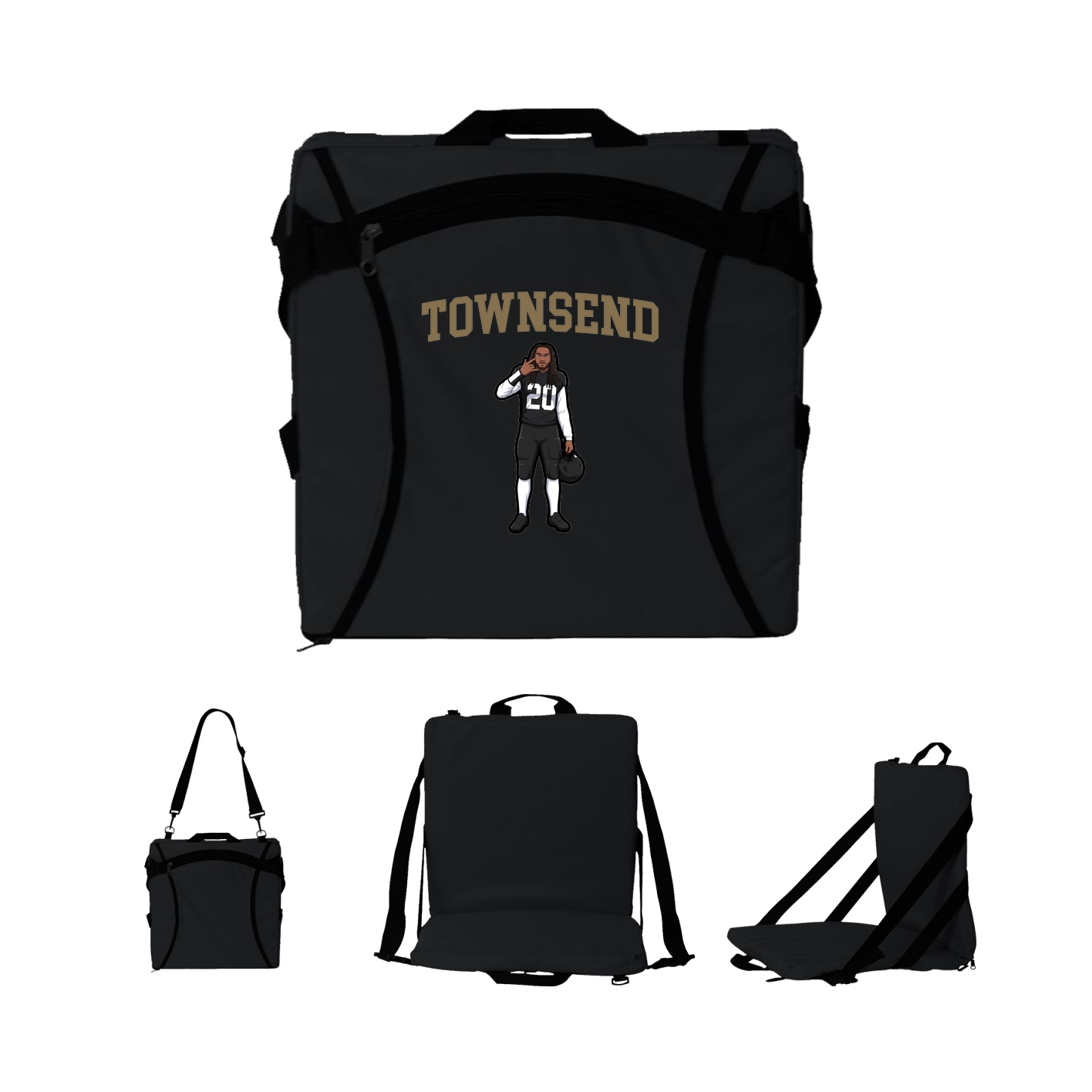 Folding Stadium Seat — Shirsey in Black