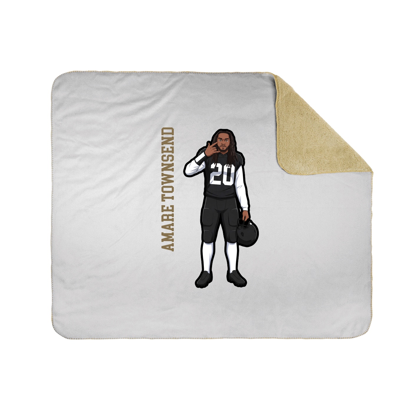 Throw Blanket — Name Vertical in White