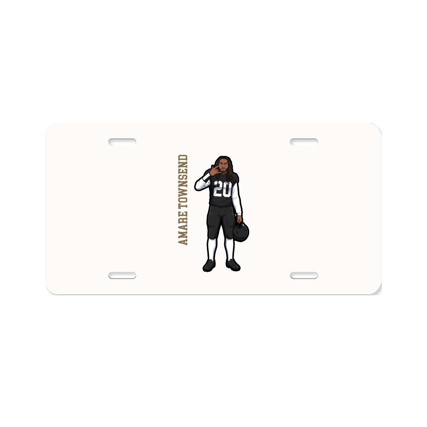 License Plate — Name Vertical in Classic