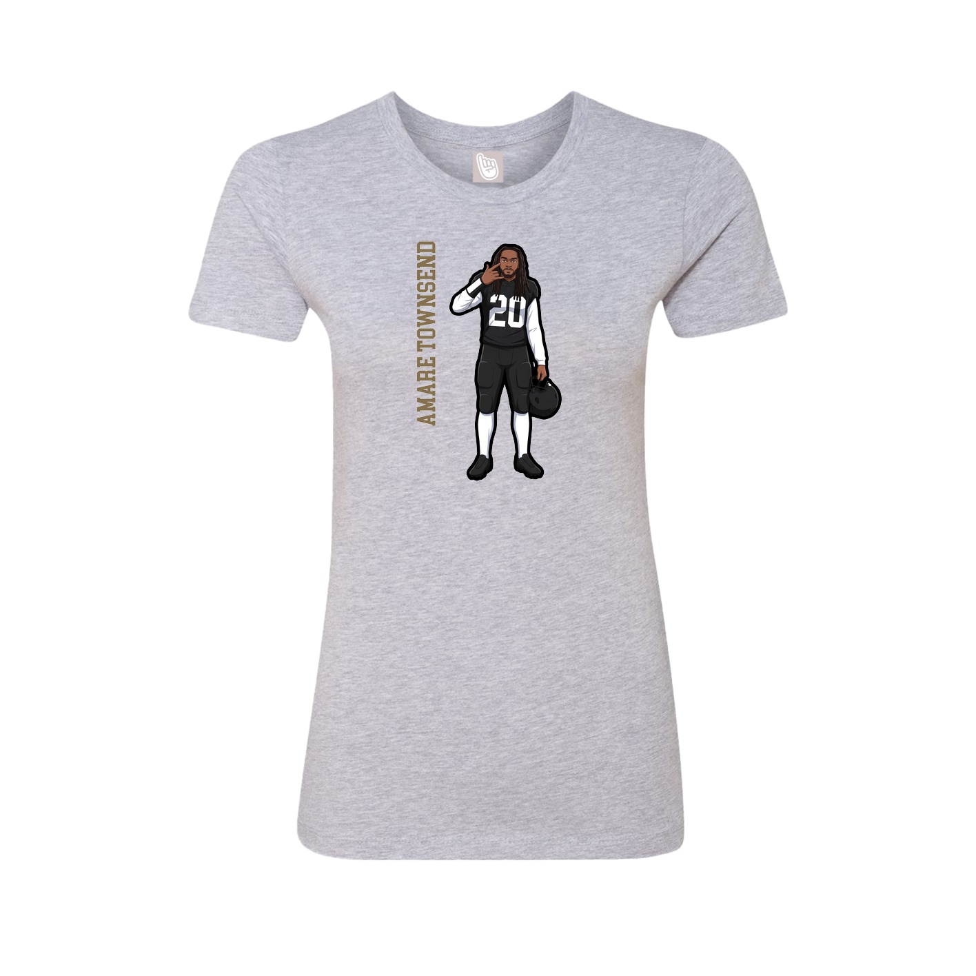 Womens Tee — Name Vertical in Grey