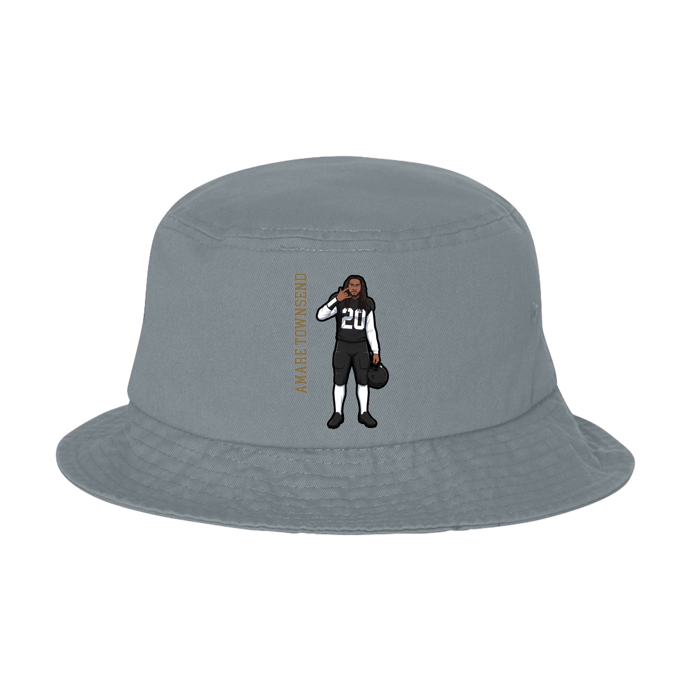 Bucket Cap — Name Vertical in Grey