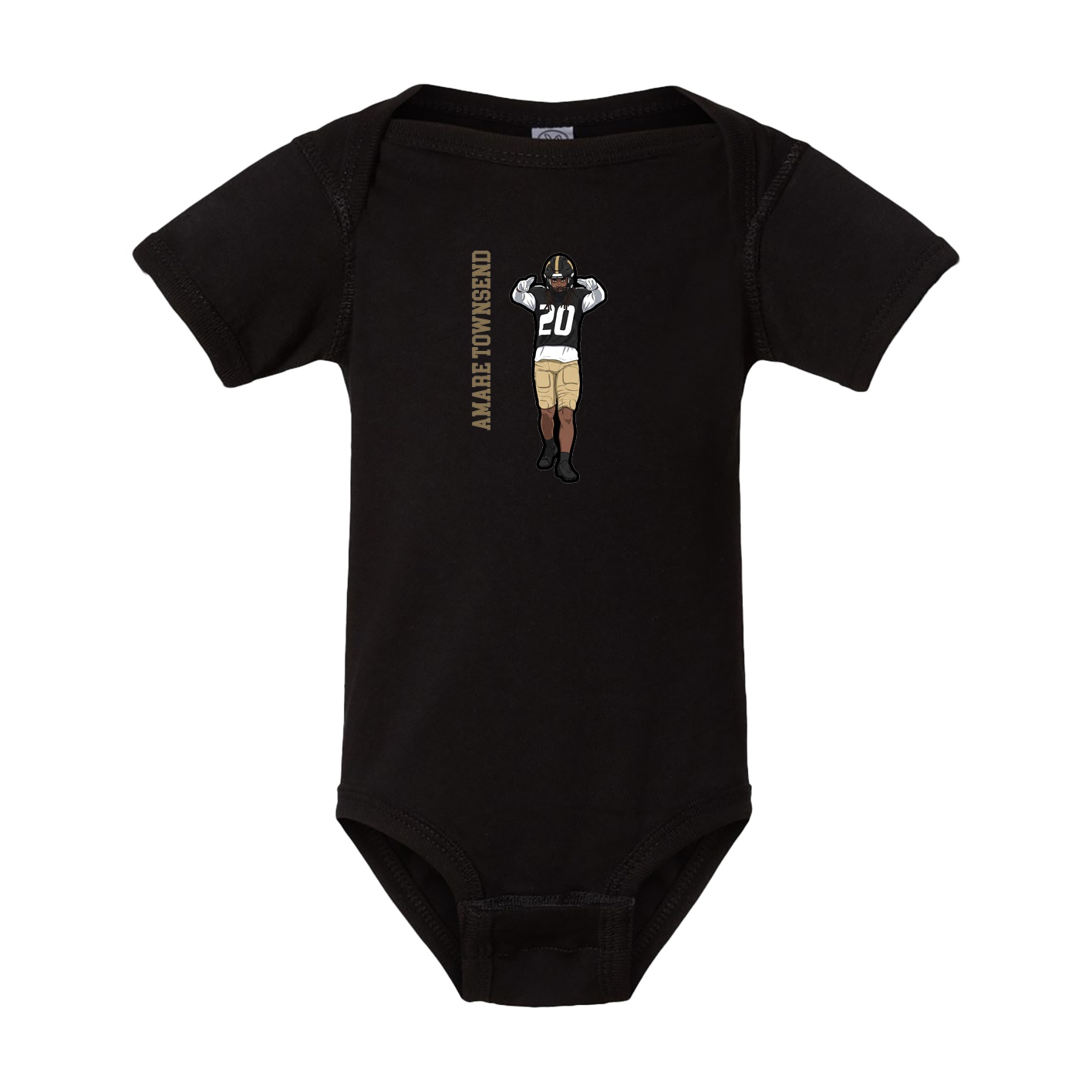 Baby Onesie — Name Vertical in Black
