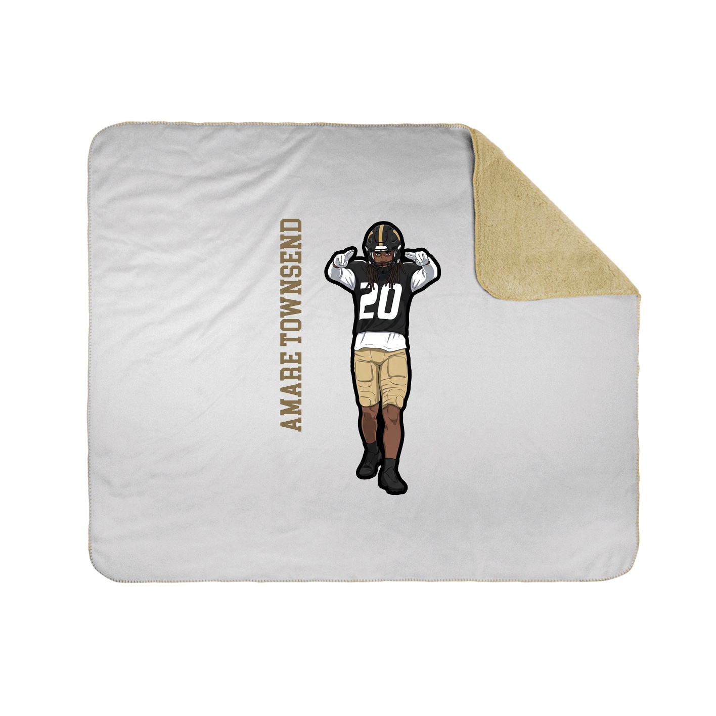 Throw Blanket — Name Vertical in White