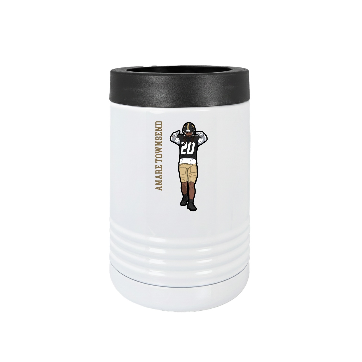 Beverage Holder — Name Vertical in White