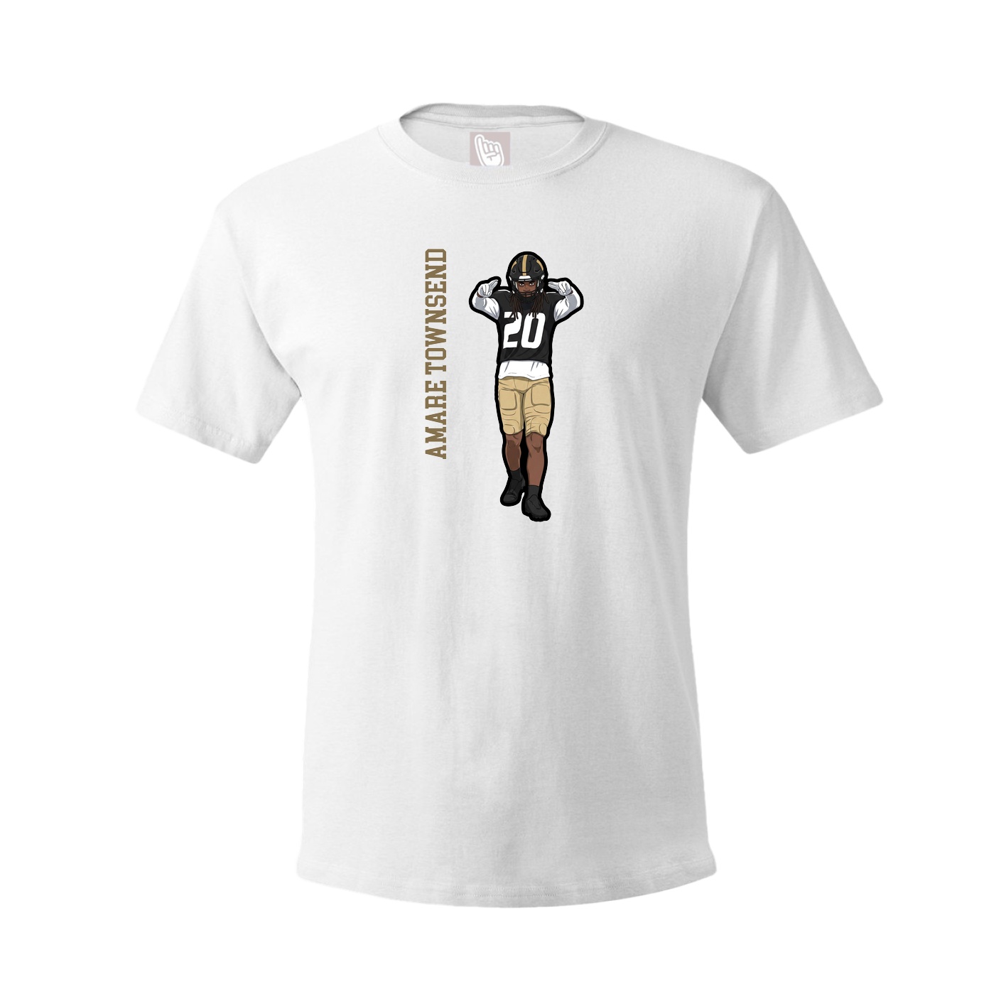 Tee — Name Vertical in White