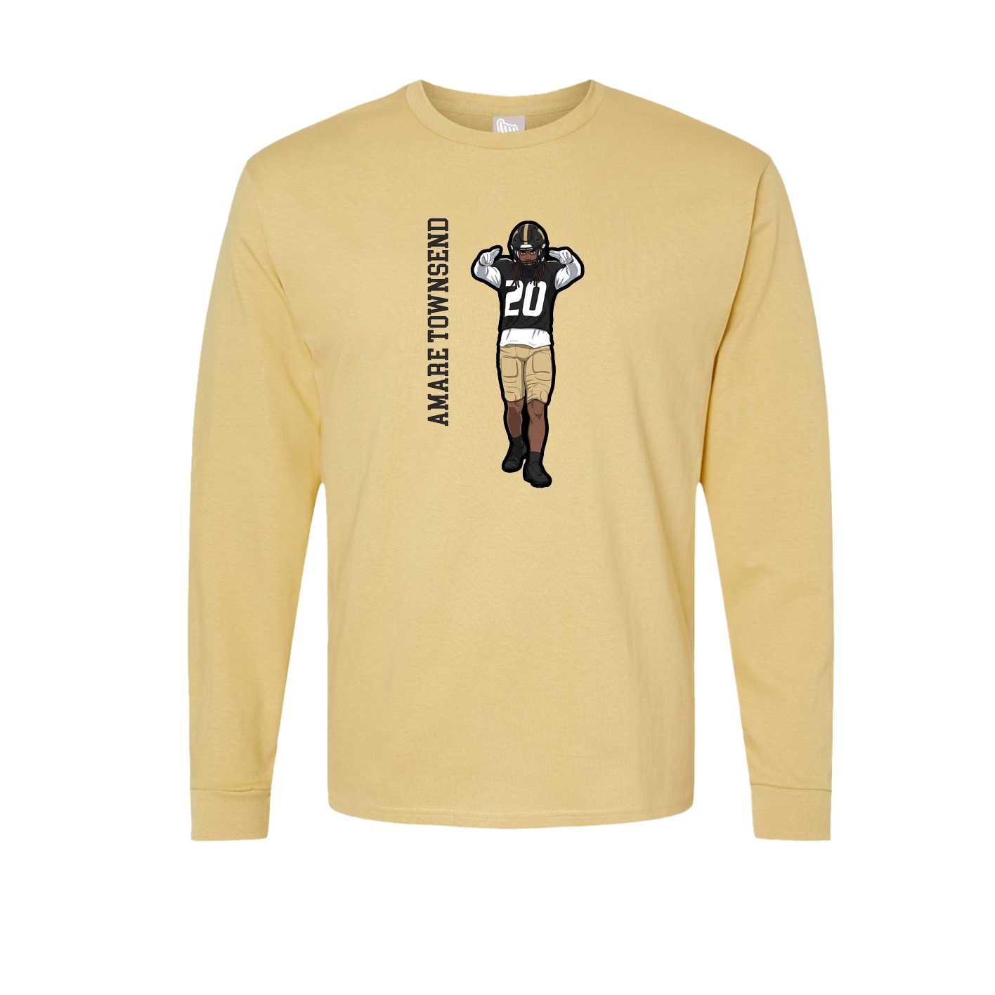 Long Sleeve Tee — Name Vertical in Vegas Gold