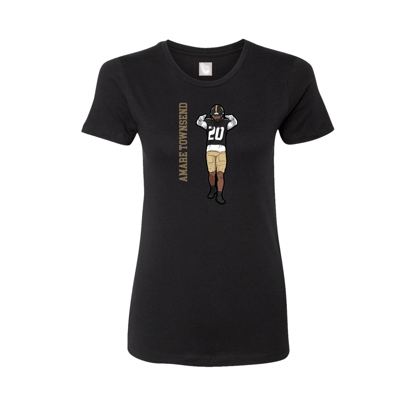 Womens Tee — Name Vertical in Black