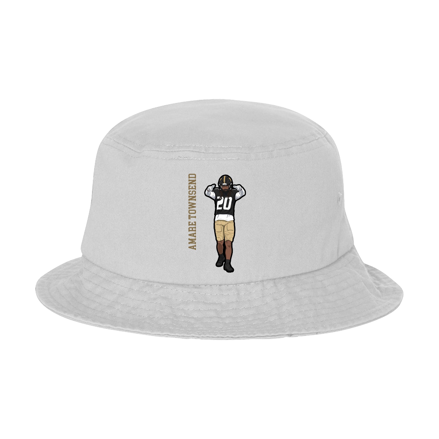 Bucket Cap — Name Vertical in White