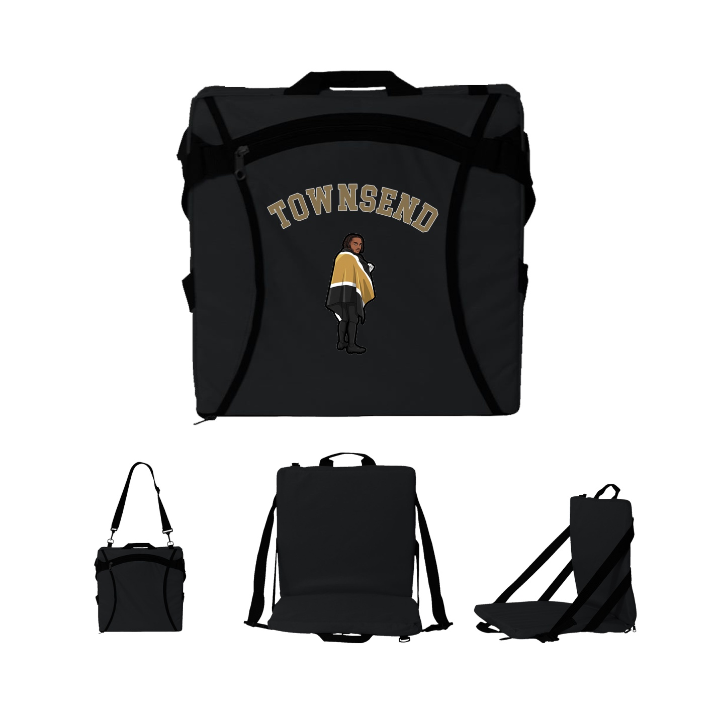 Folding Stadium Seat — Shirsey Arch in Black