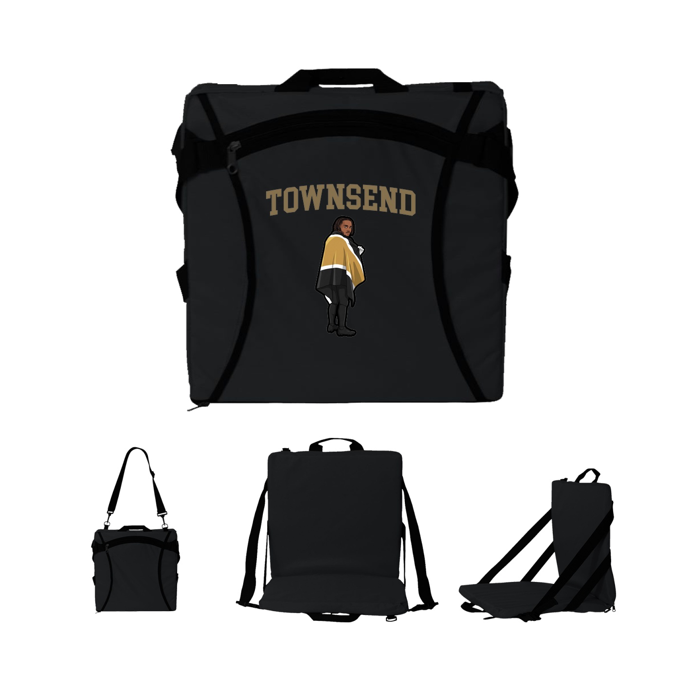 Folding Stadium Seat — Shirsey in Black