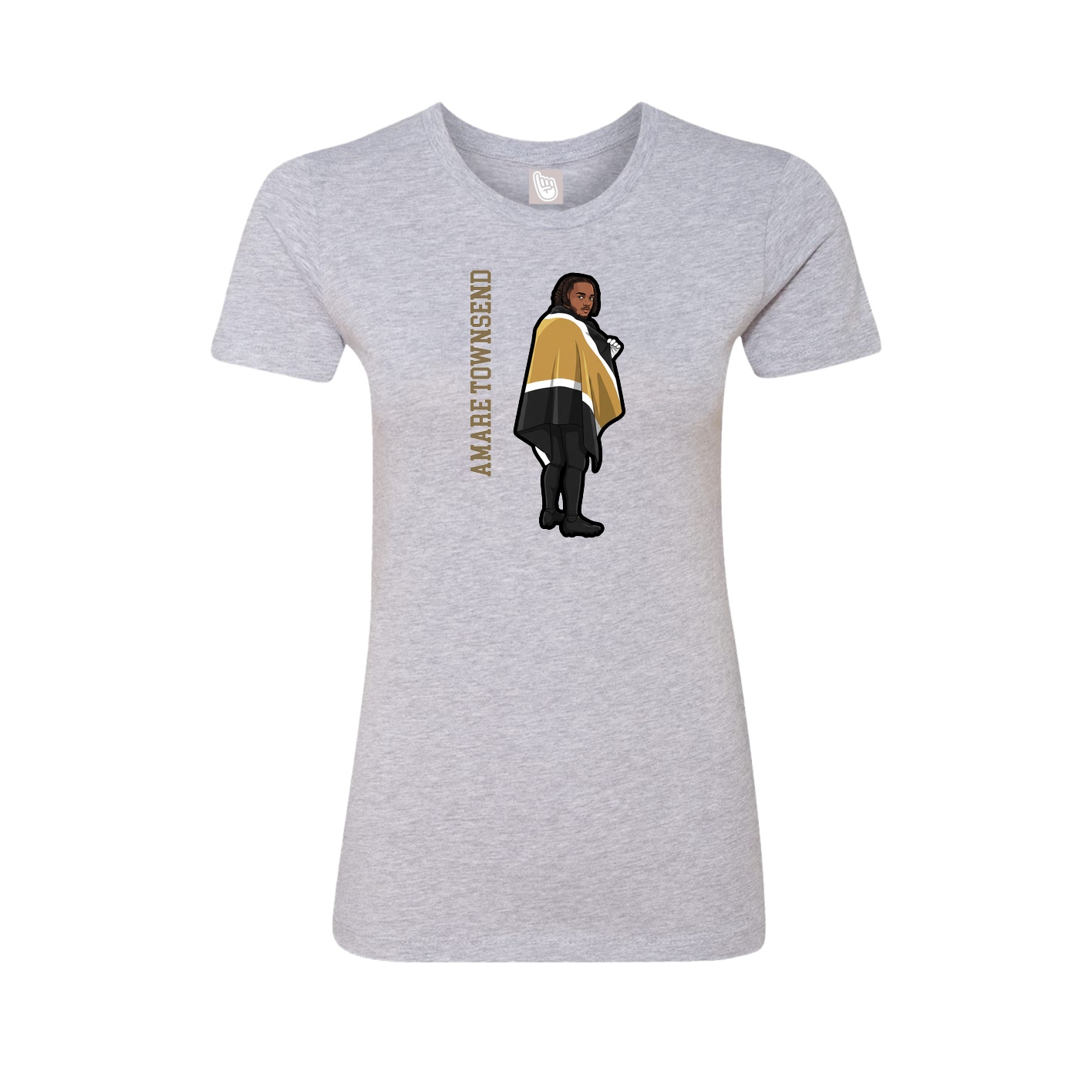 Womens Tee — Name Vertical in Grey