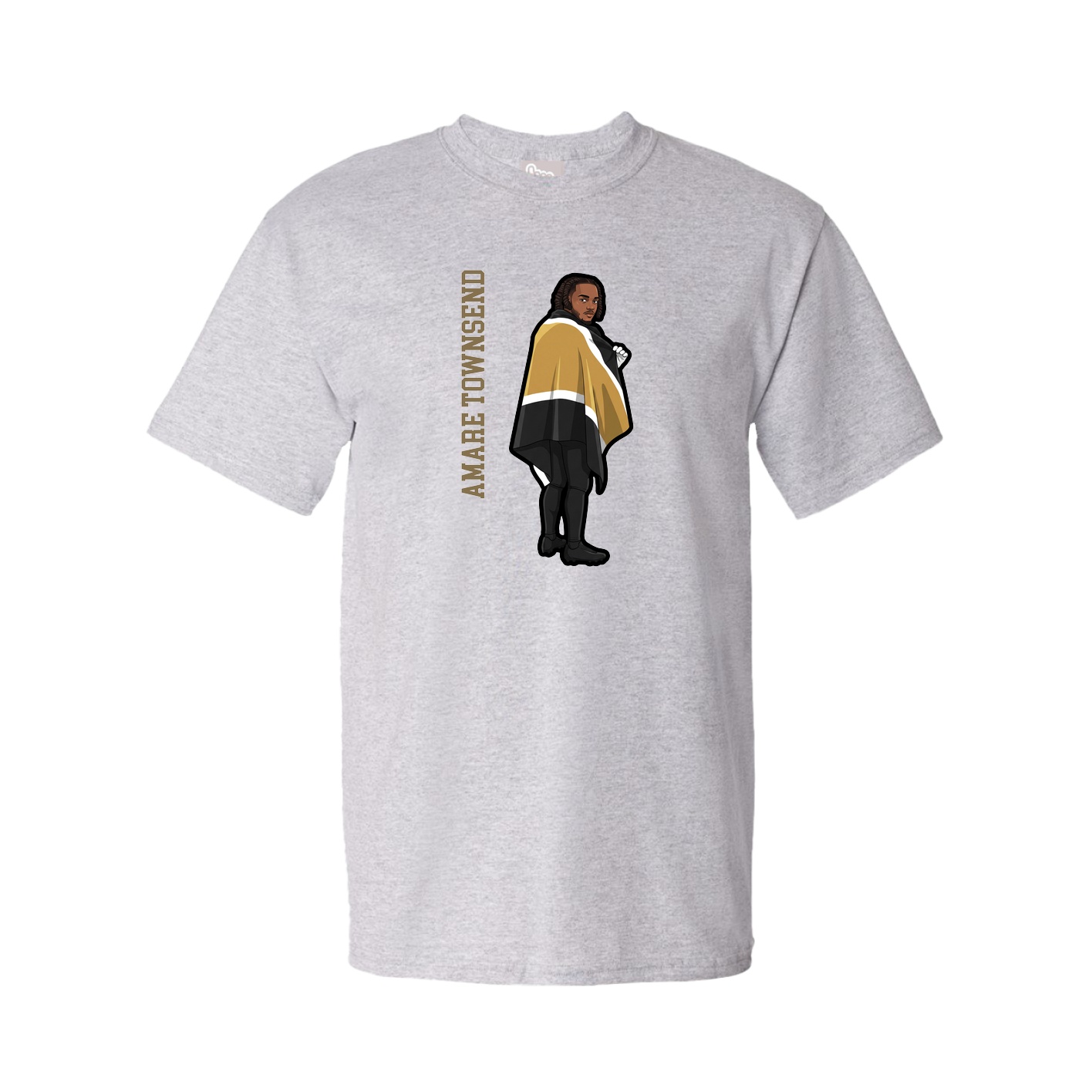Youth Tee — Name Vertical in Grey