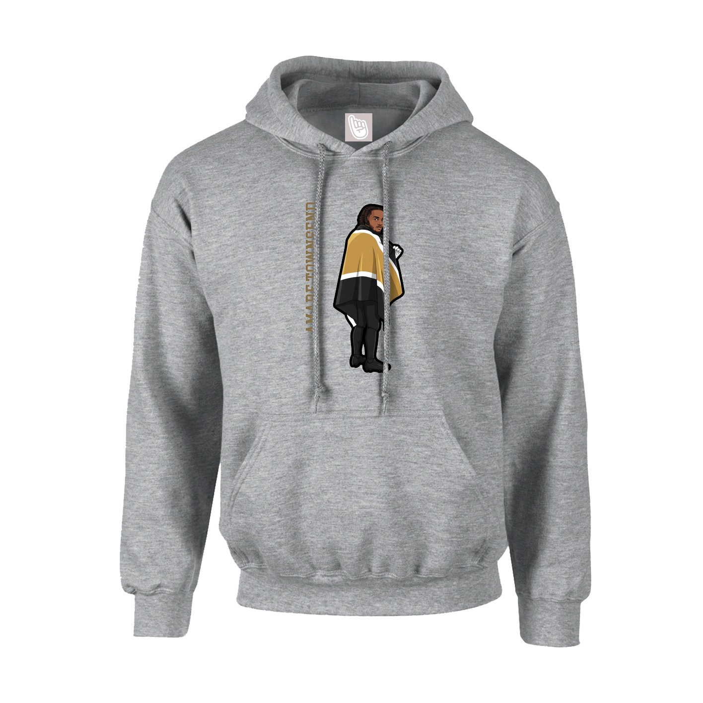 Youth Hoodie — Name Vertical in Grey