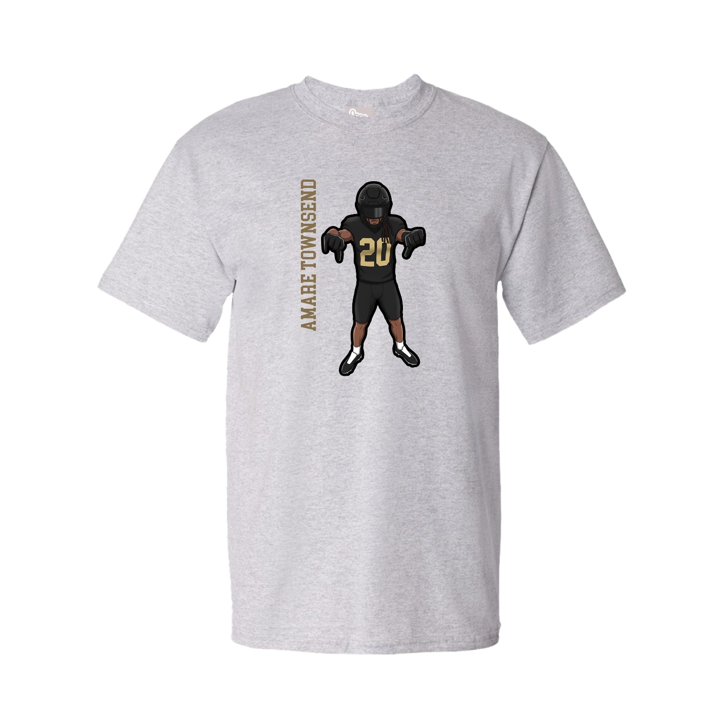 Tee — Name Vertical in Grey