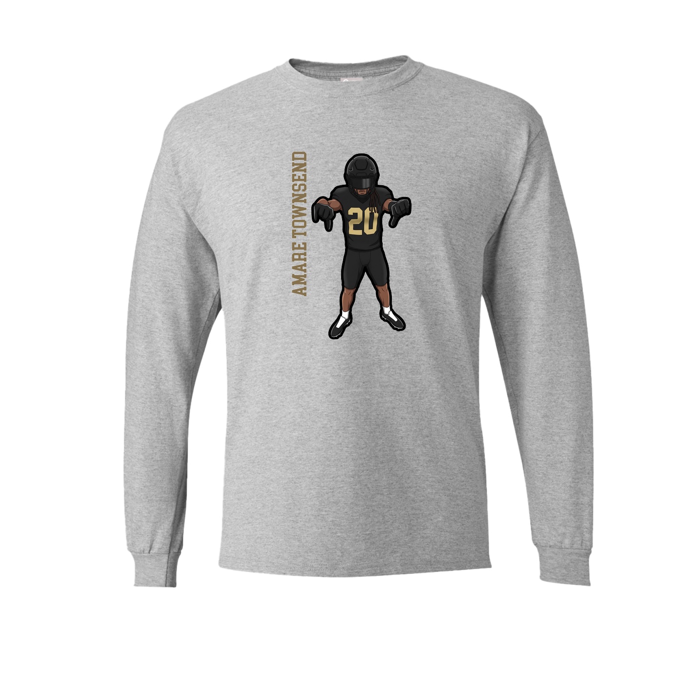 Long Sleeve Tee — Name Vertical in Grey