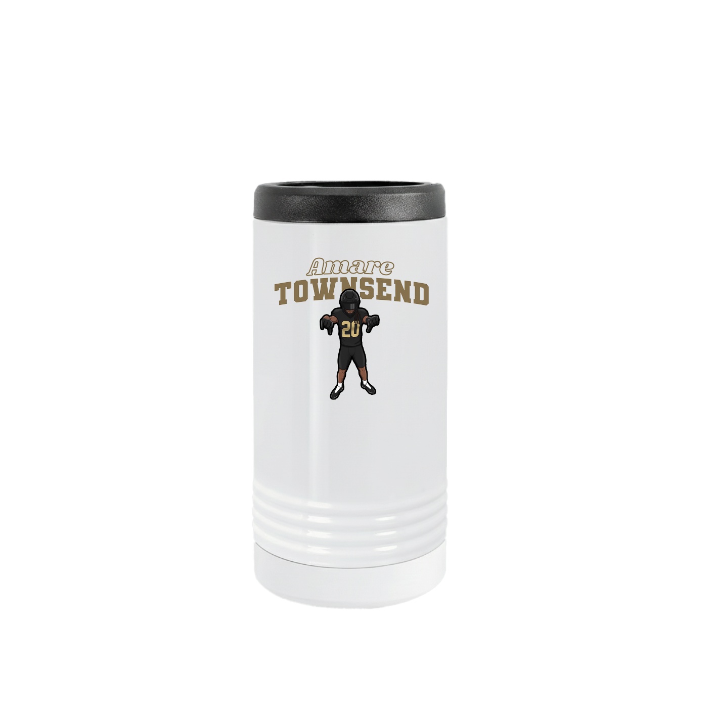 Slim Beverage Holder — Name Arch in White