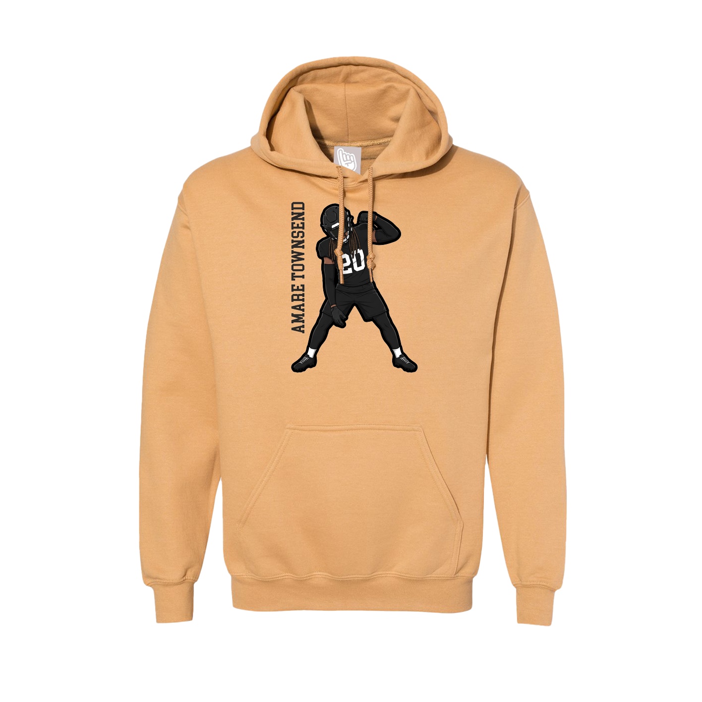 Hoodie — Name Vertical in Vegas Gold