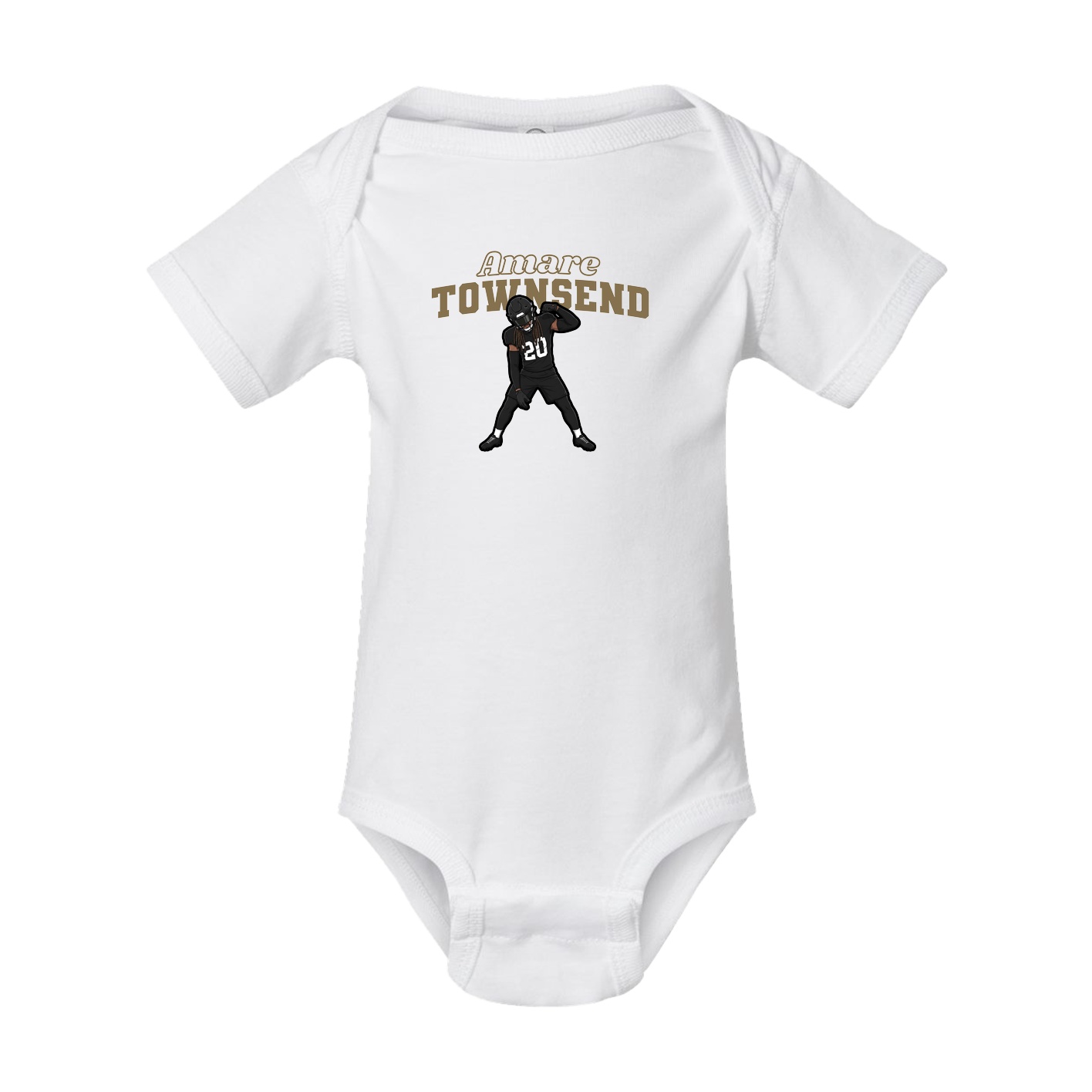 Baby Onesie — Name Arch in White