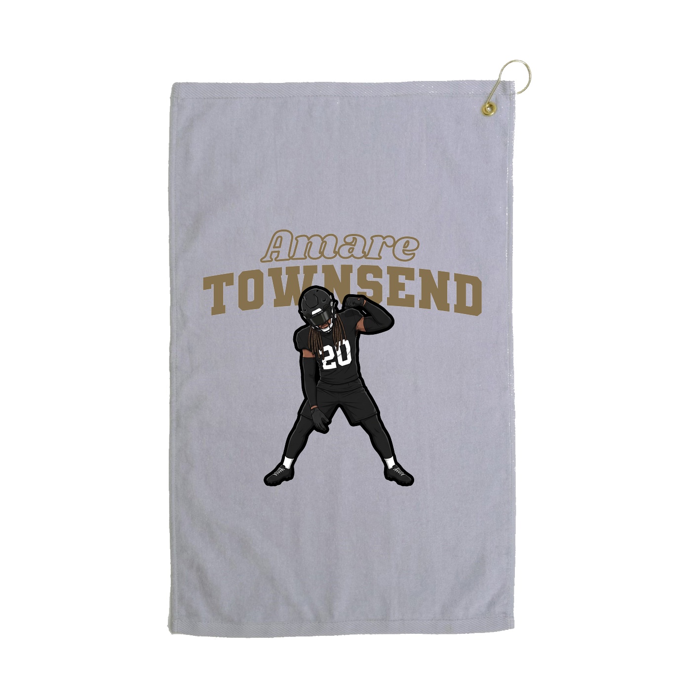 Golf Towel — Name Arch in Grey