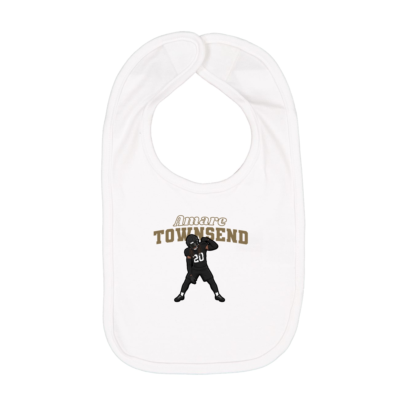 Infant Bib — Name Arch in White