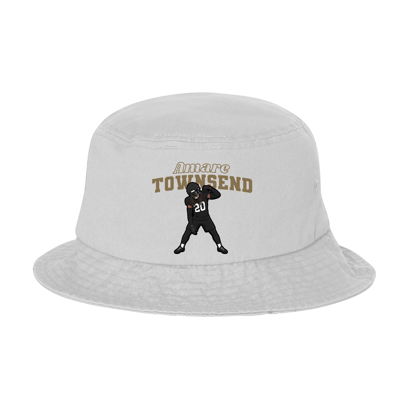 Bucket Cap — Name Arch in White