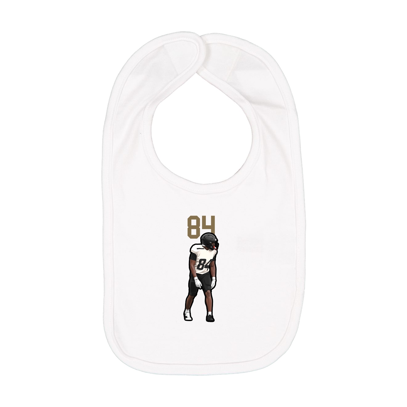 Infant Bib — Number Top in White