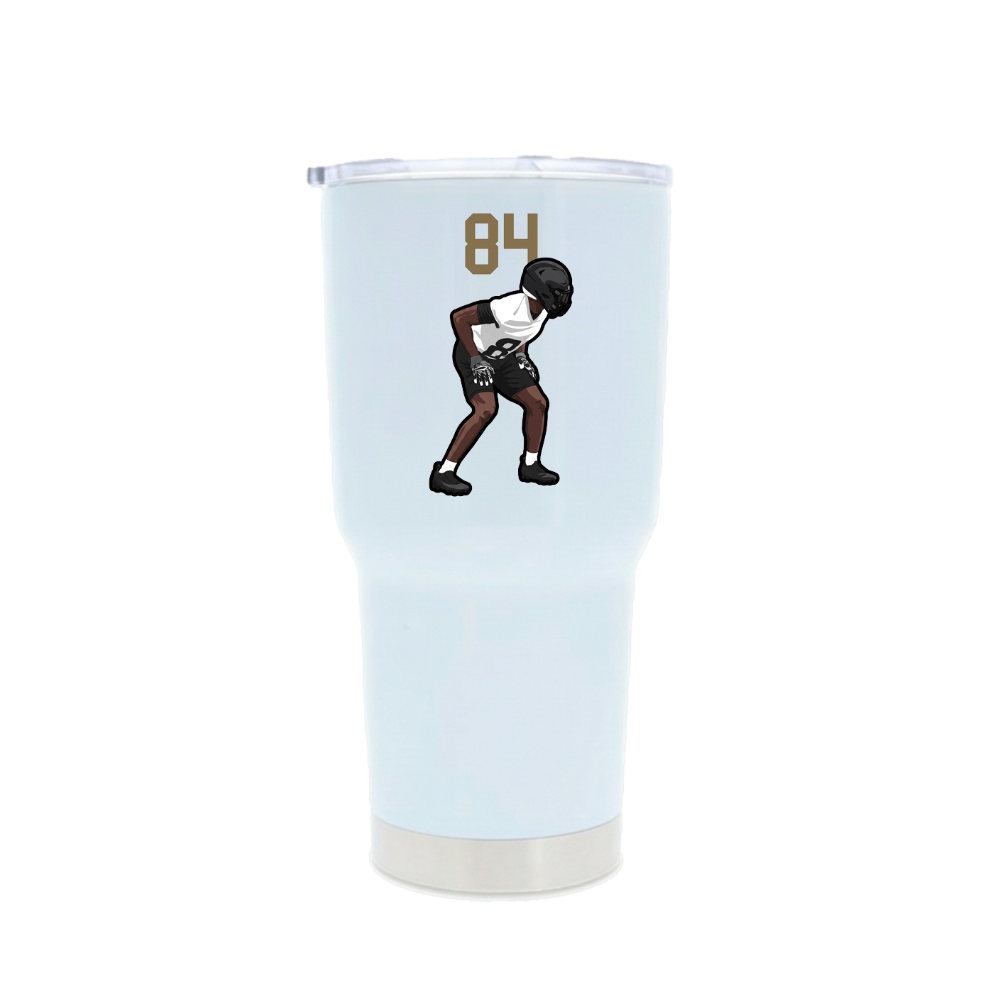 30oz Stainless Steel Tumbler — Number Top in White