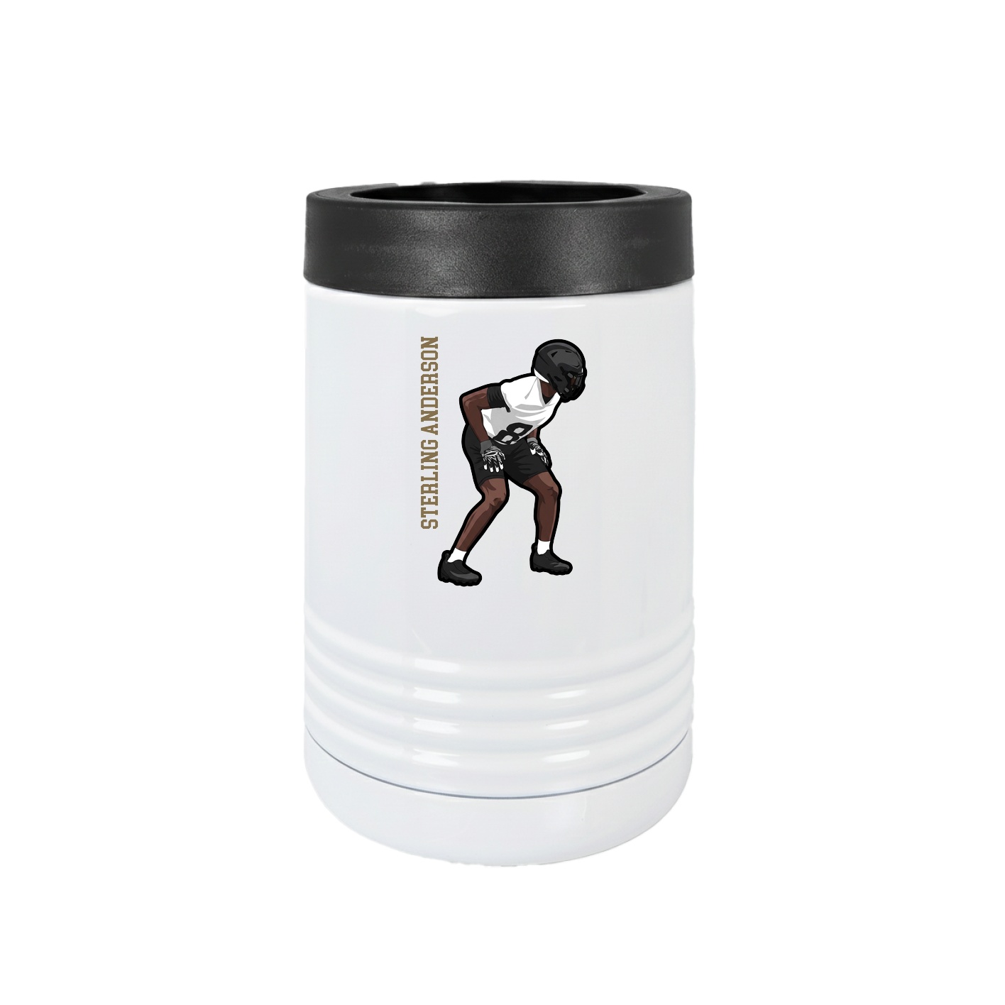 Beverage Holder — Name Vertical in White