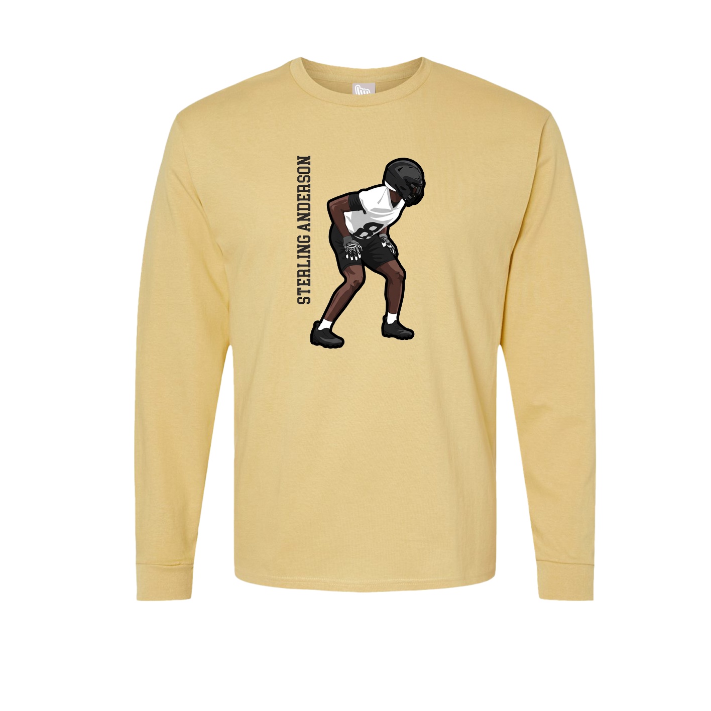 Long Sleeve Tee — Name Vertical in Vegas Gold
